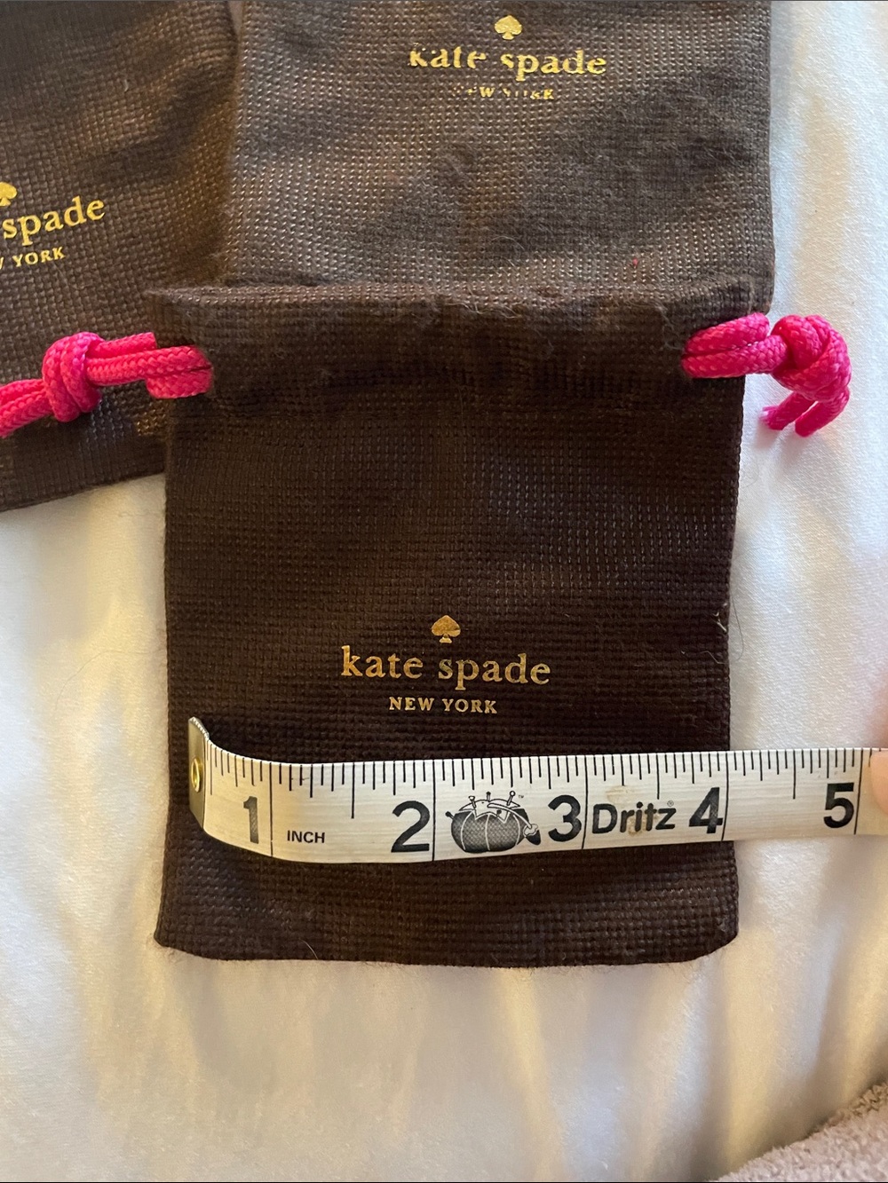 kate spade Brown Bags with Hot Pink Drawstrings - Accessory Pouches - Picture 2 of 5